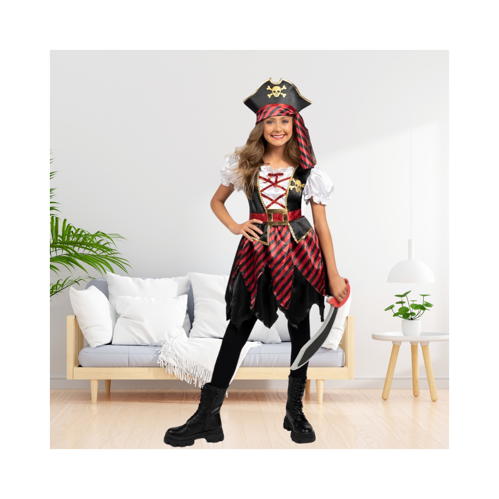 Halloween Kids Buccaneer Princess Pirate Costume