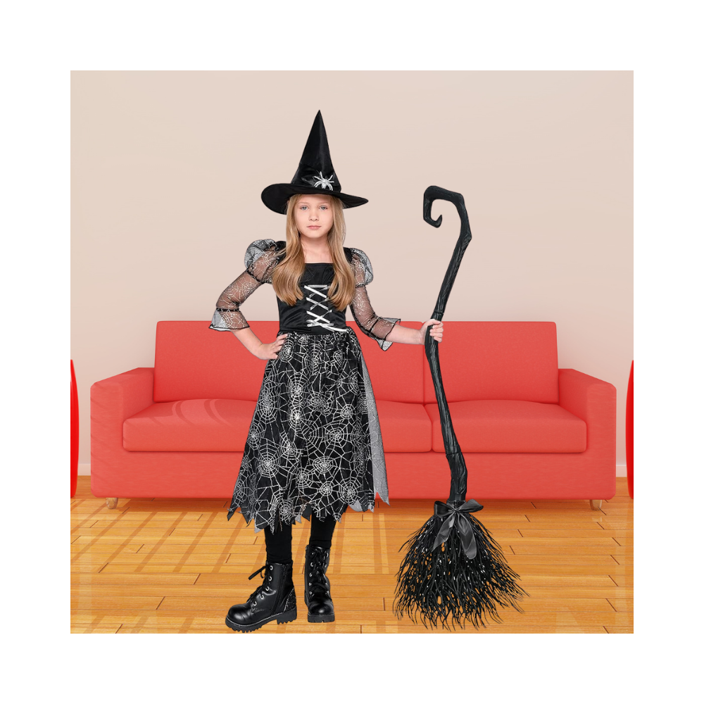 Halloween  Child Girl Dark Spider Witch Costume