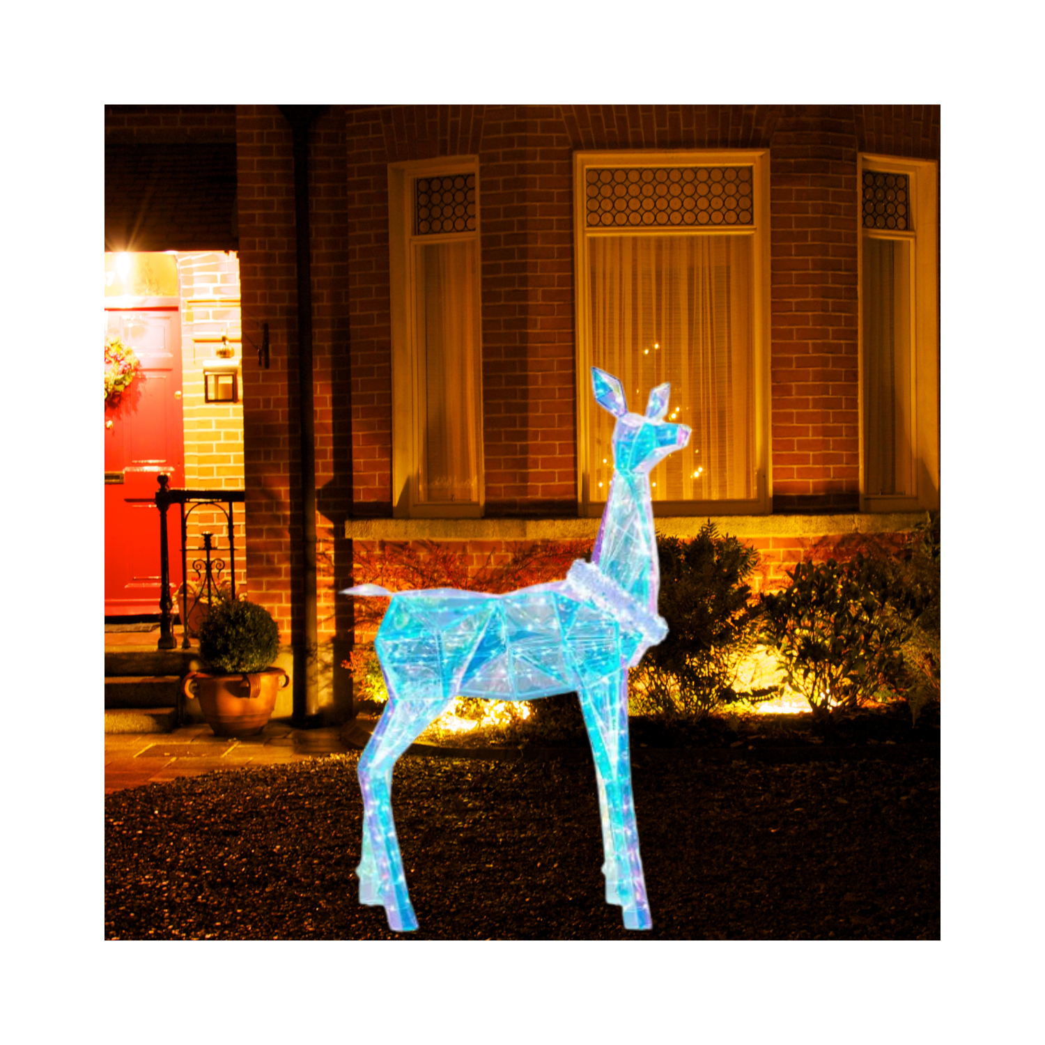  3-Piece Iridescent Reindeer Family - Lighted Deer Set