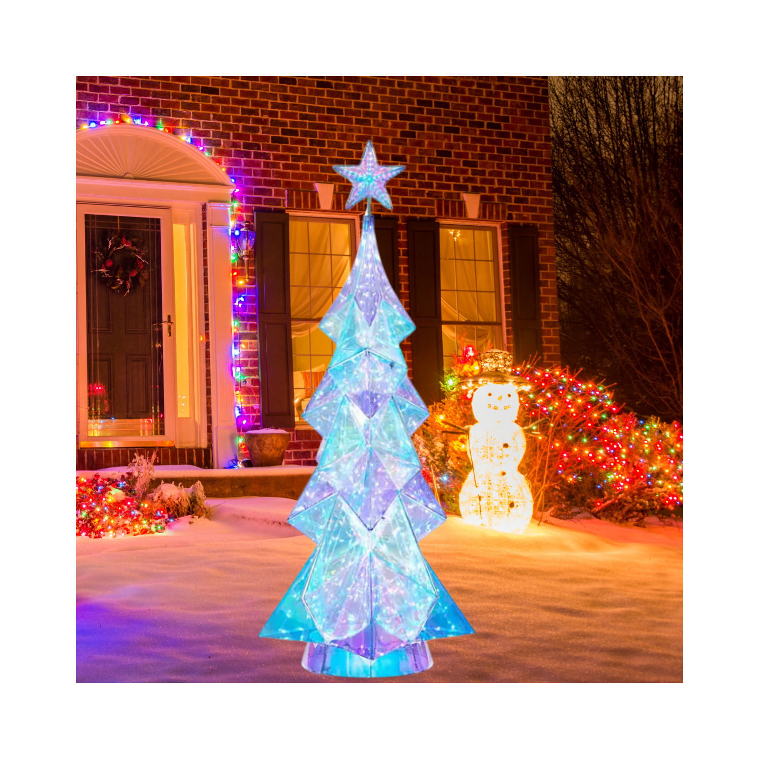 Christmas 76" Pre-Lit Prismatic Tree