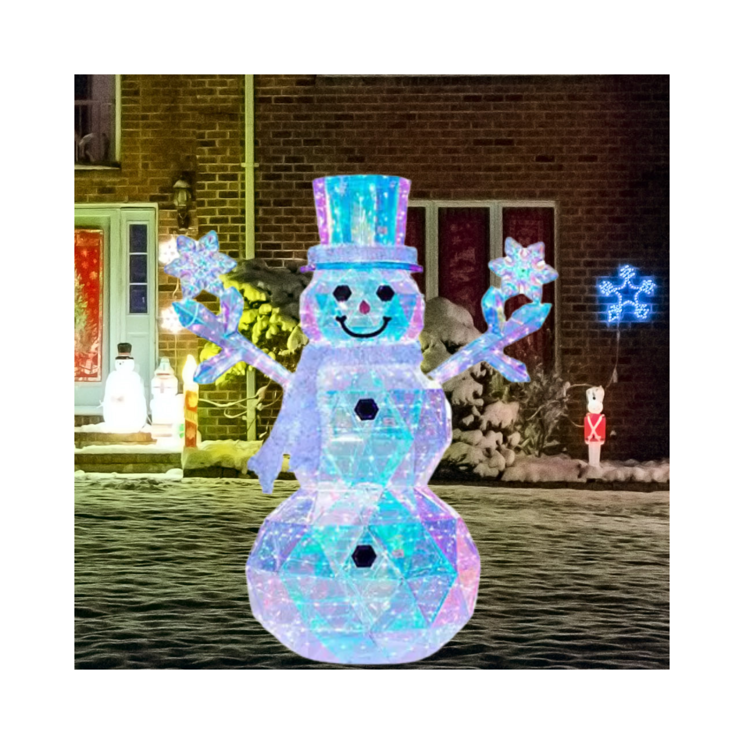 Christmas 6' Pre-Lit Prismatic Snowman