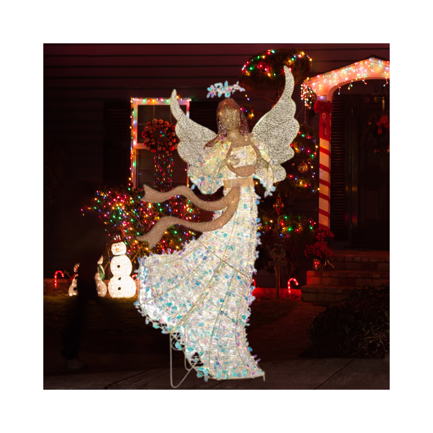 Christmas 6' Pre-Lit Iridescent Angel