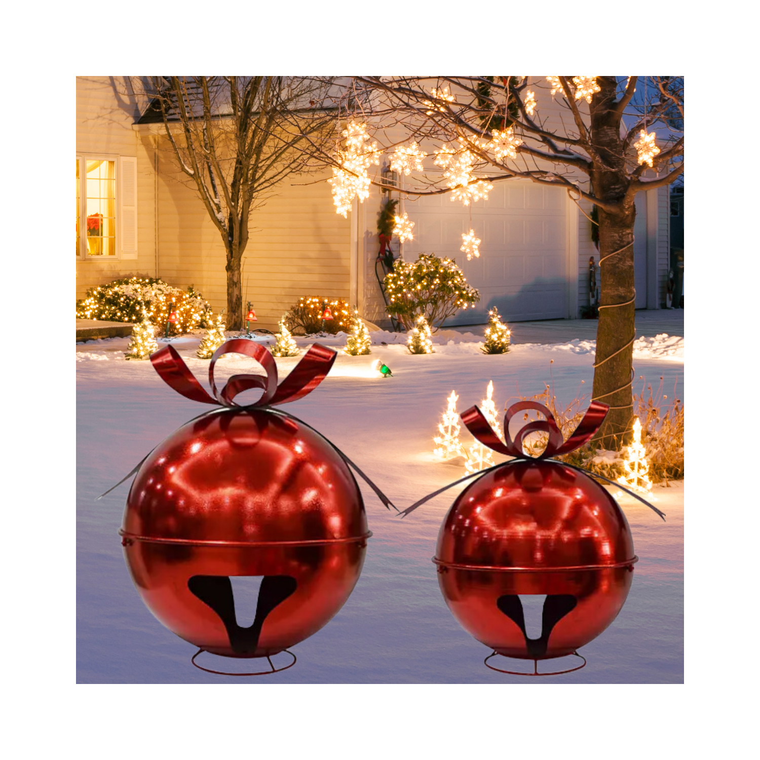 Christmas 2-Piece Oversized Jingle Bell Décor