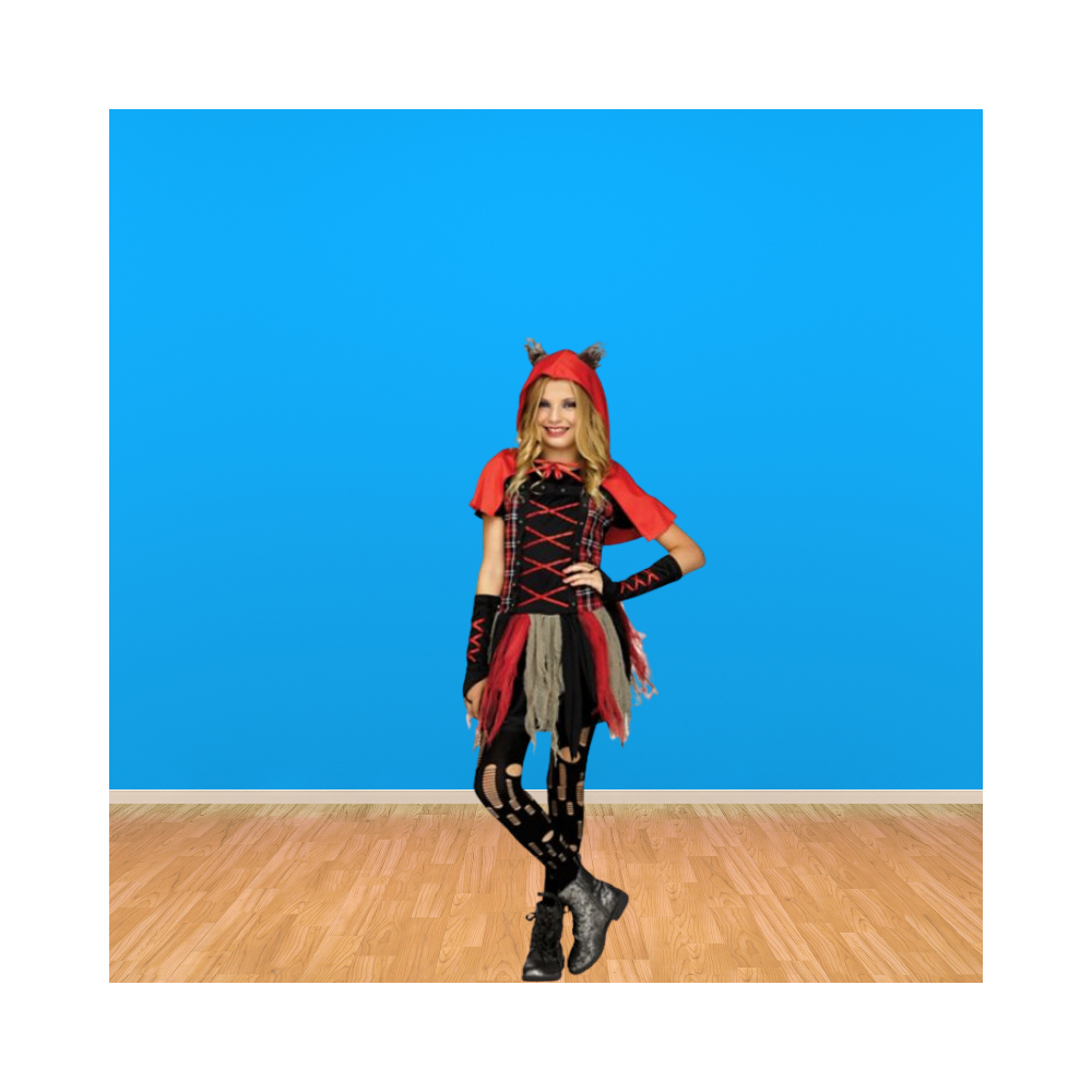 Halloween Kids Little Red Wolf Dress Costume