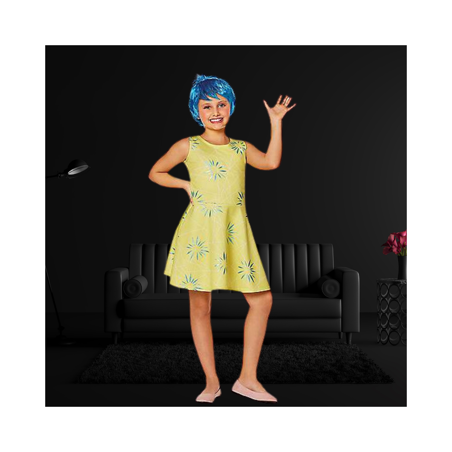 Halloween Inside Out 2 Kids Joy Dress Costume