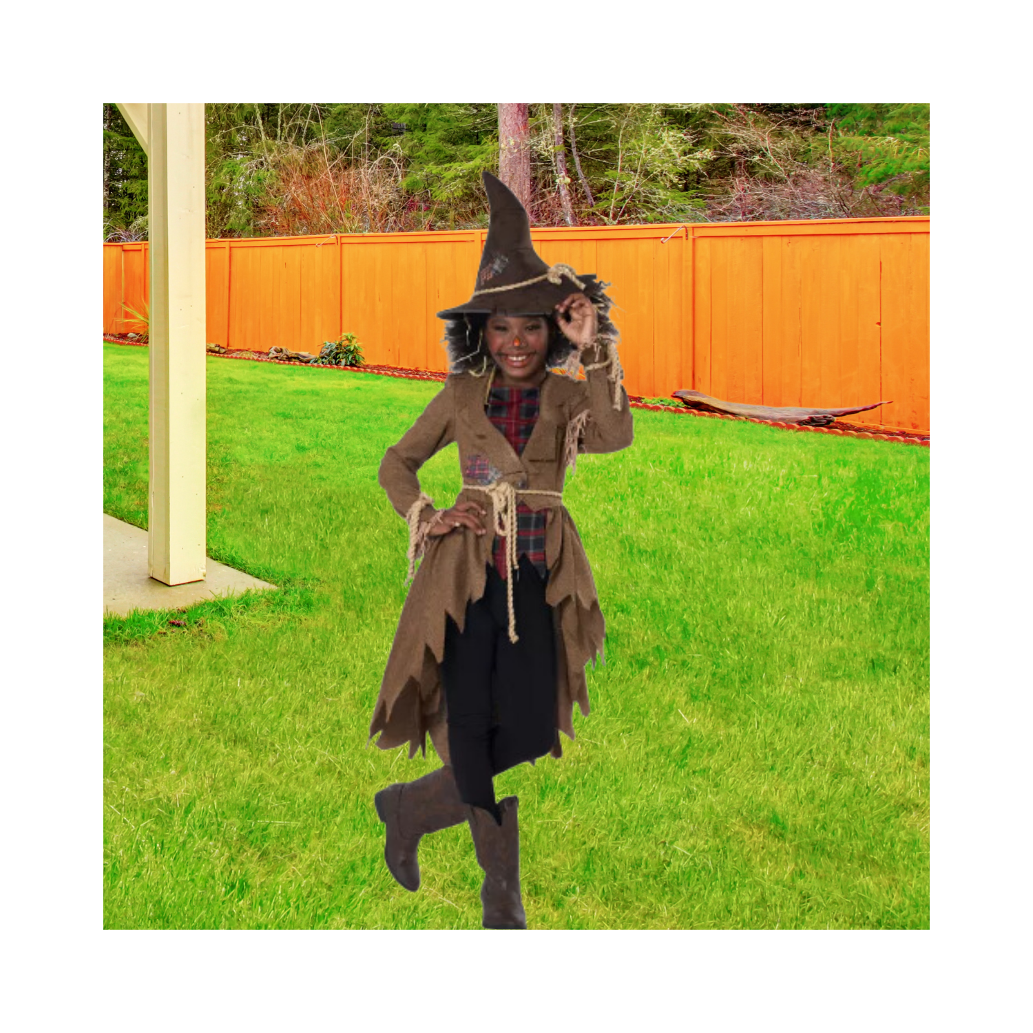 Halloween Kids Hay Girl Scarecrow Costume