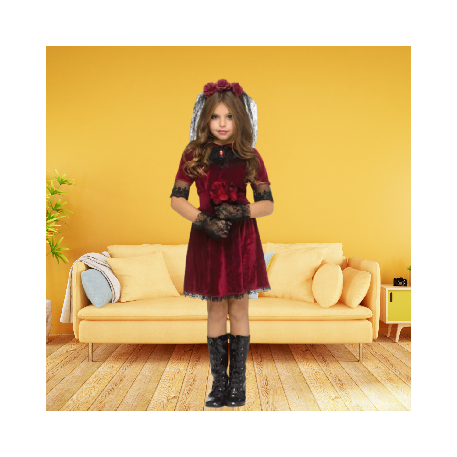 Halloween Kids Vampire Bride Costume