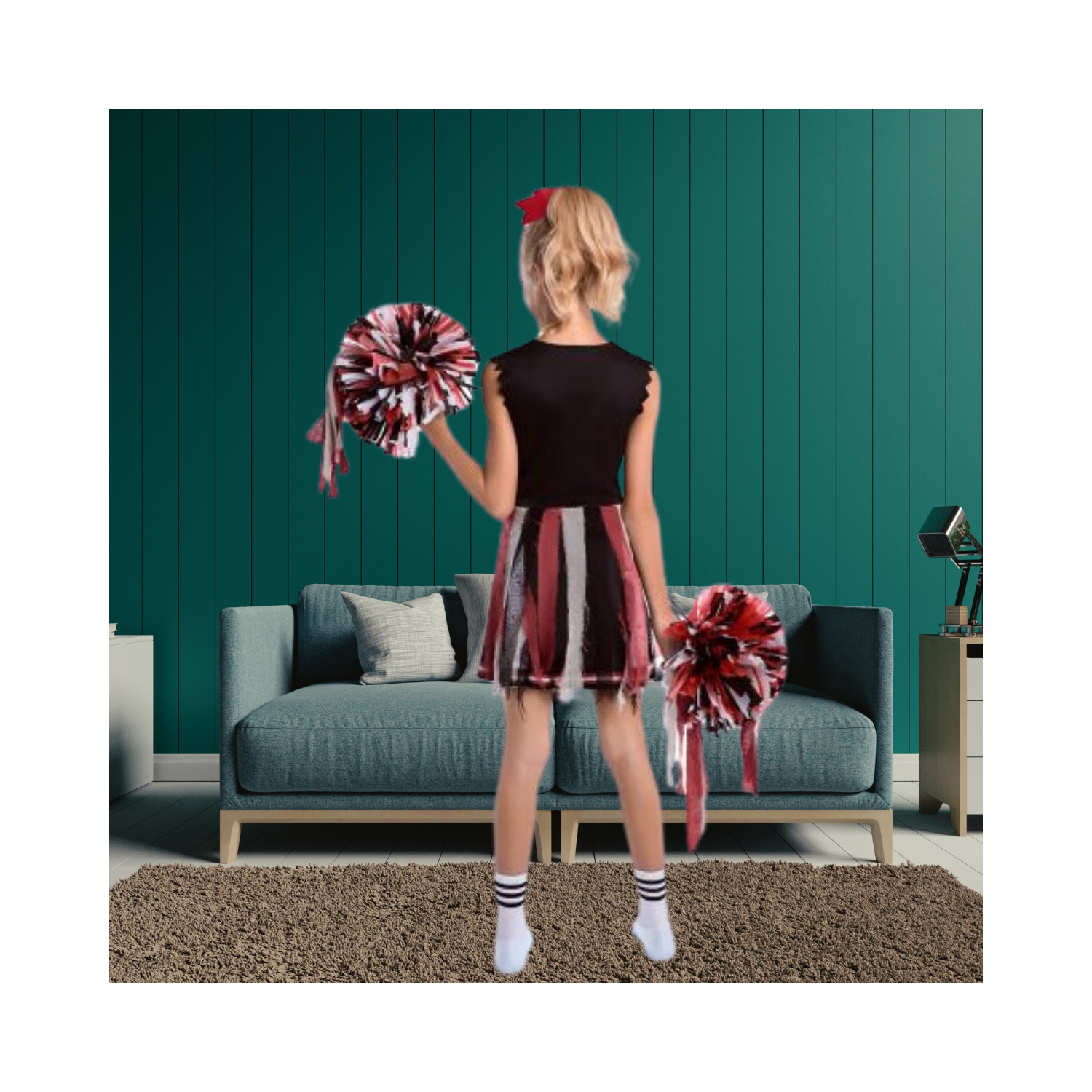 Halloween Kids Zombie Cheerleader Costume