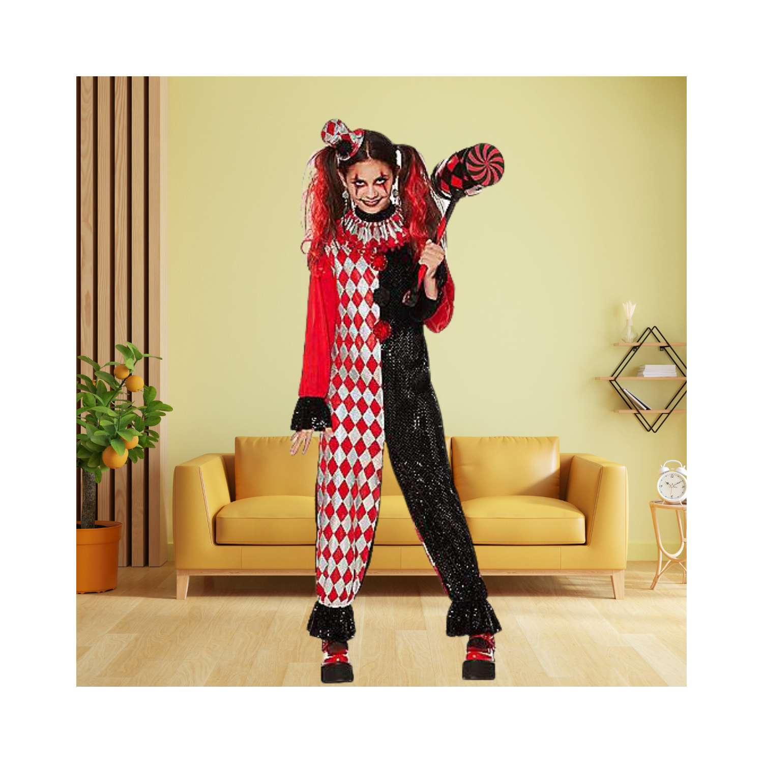 Halloween Kids Red and Black Clown Costume