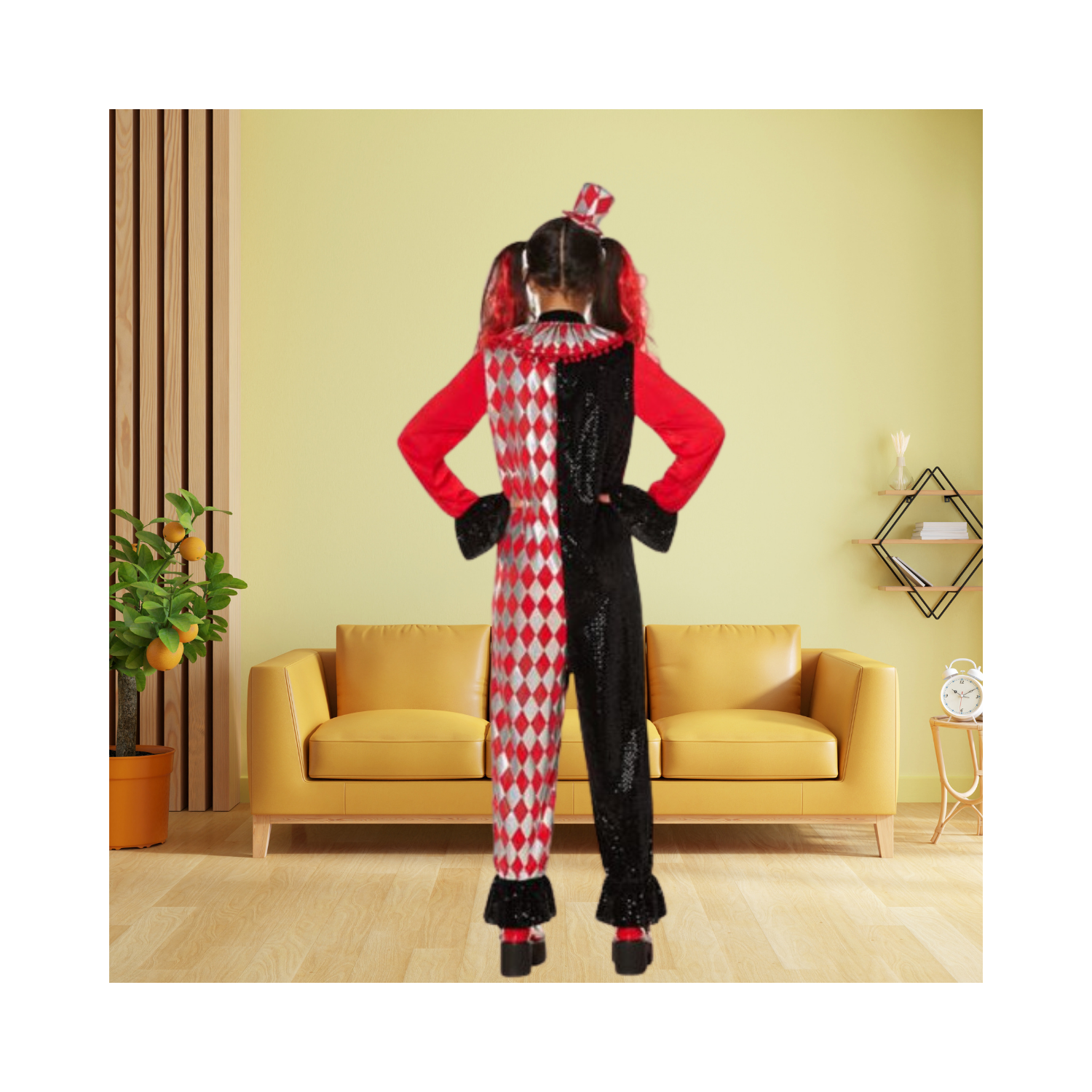 Halloween Kids Red and Black Clown Costume