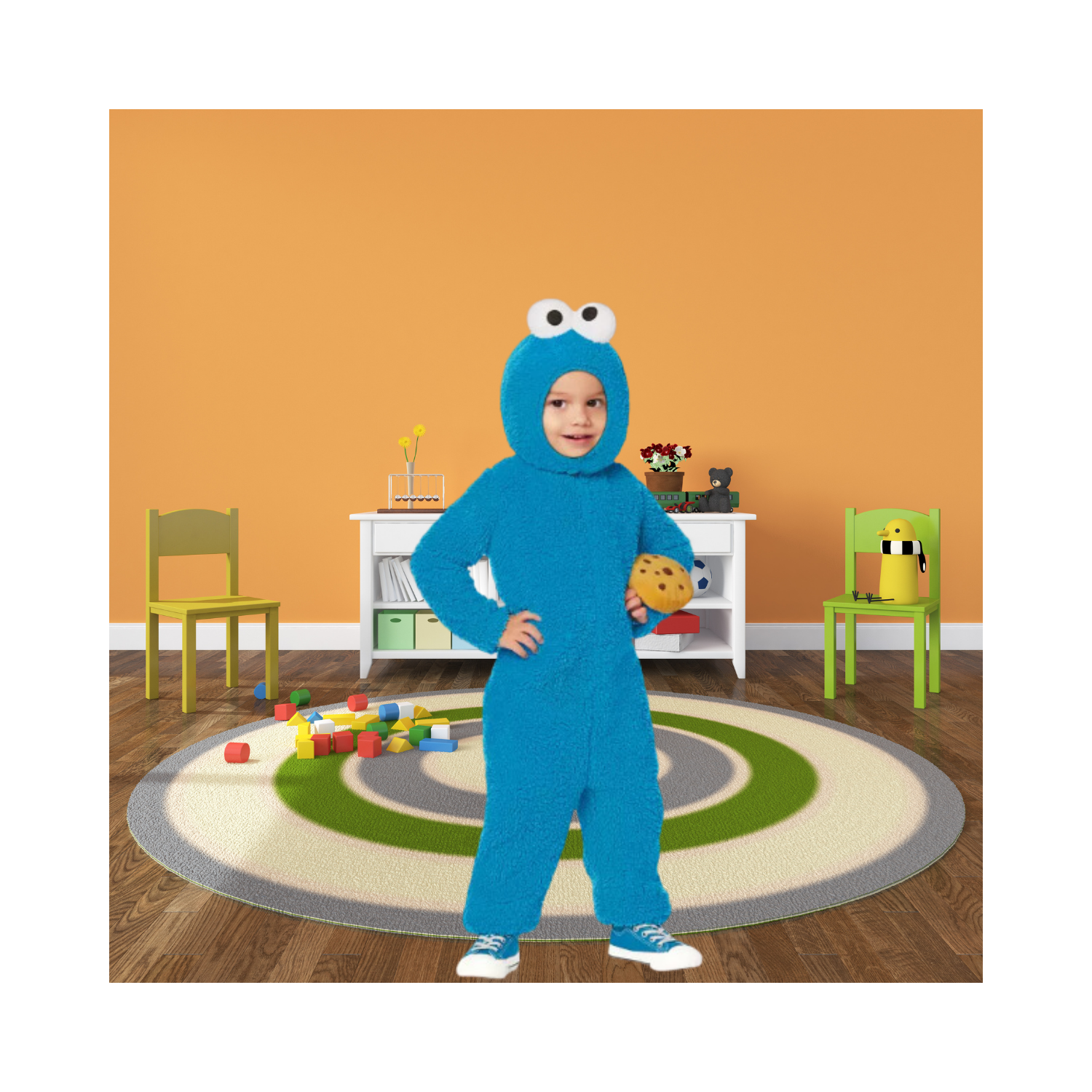 Halloween Toddler Cookie Monster Jumpsuit Costume - Sesame Street