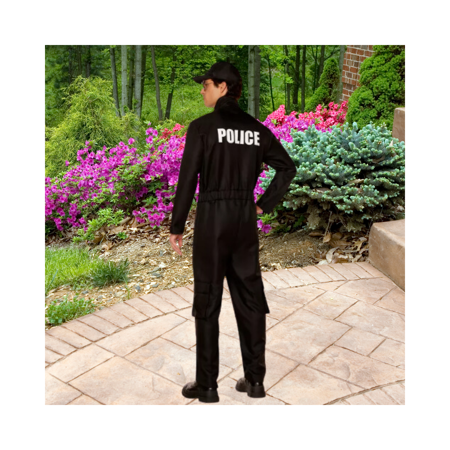 Halloween Adult Police Jumpsuit Costume