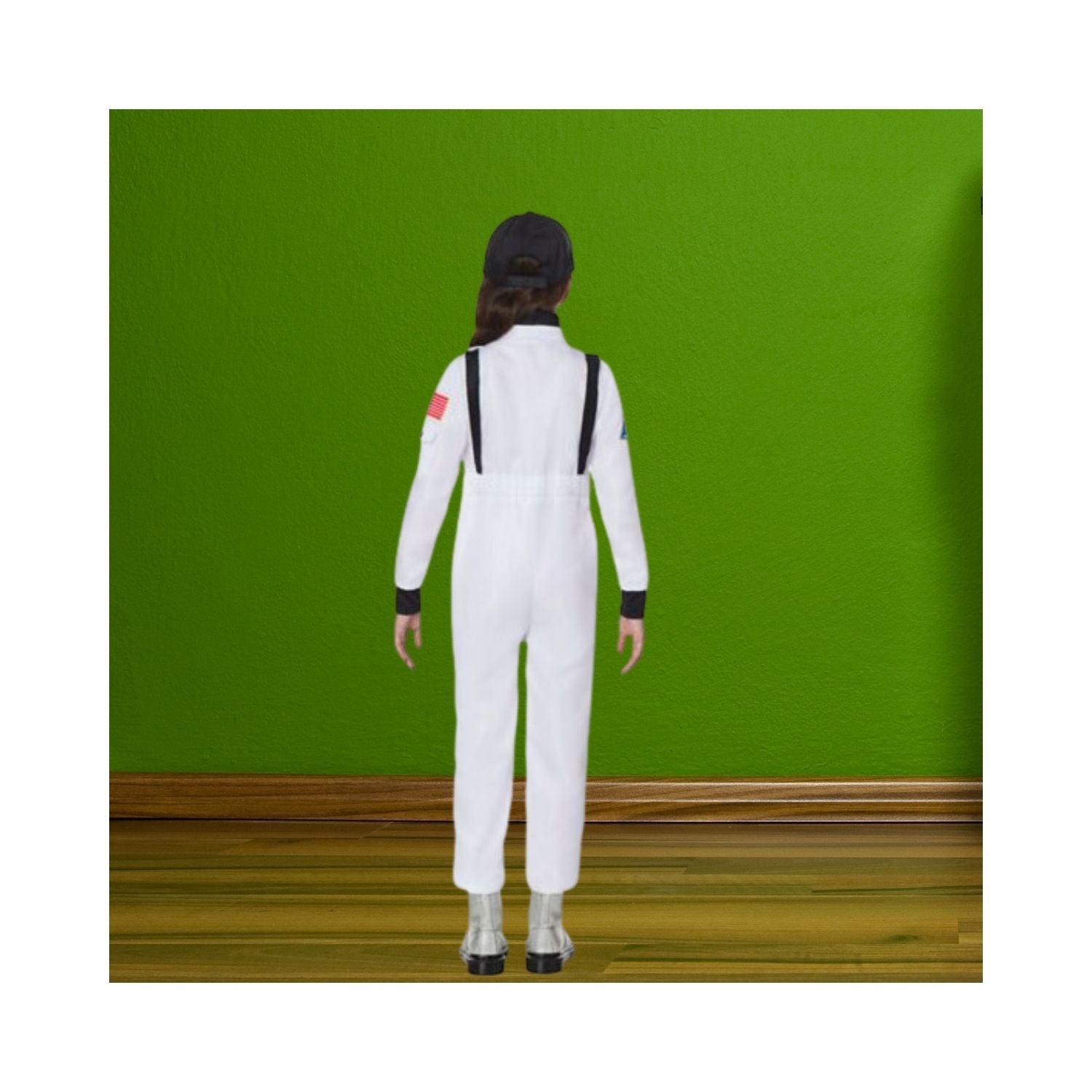 Halloween Kids White NASA Jumpsuit Costume