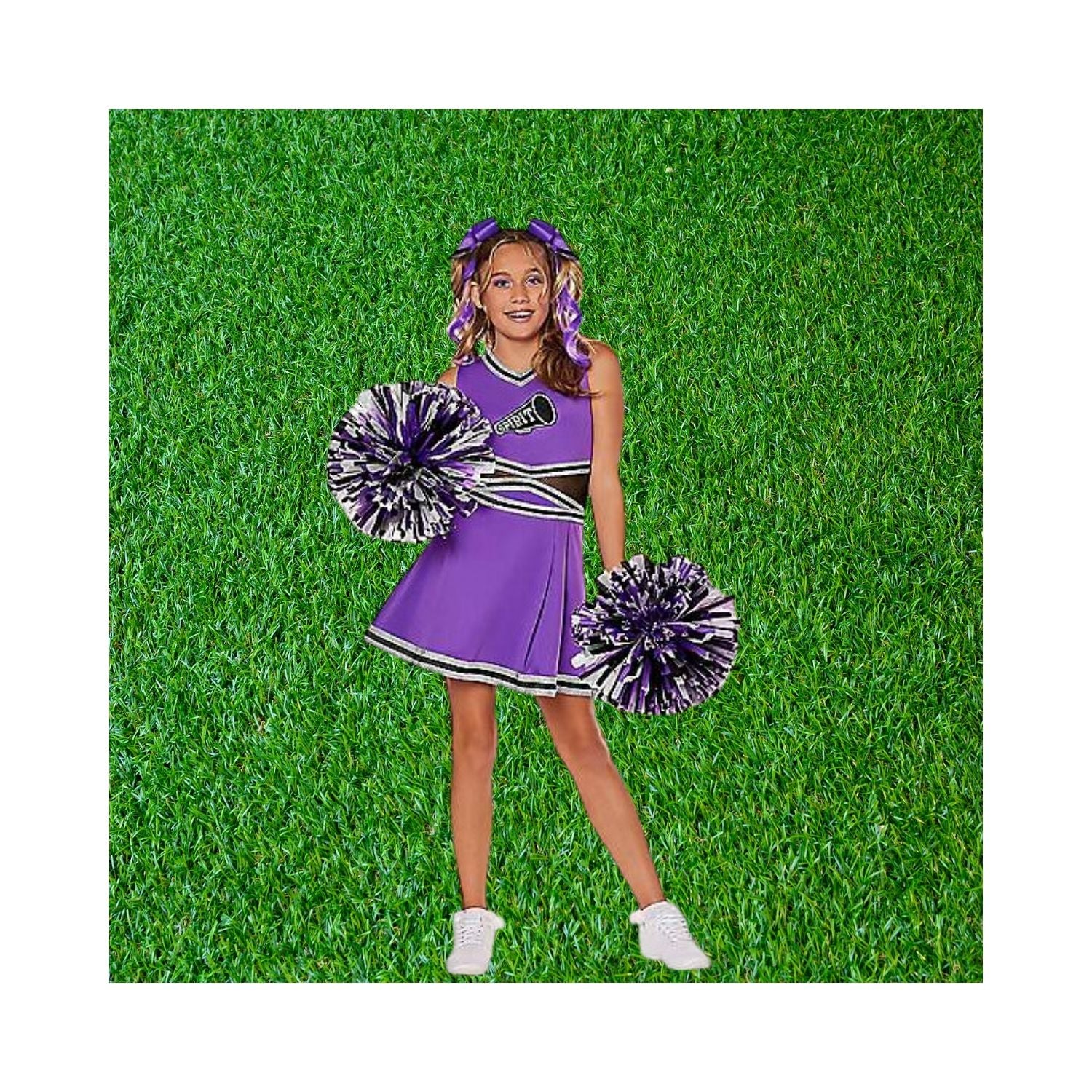 Halloween Kids Purple Cheerleader Costume