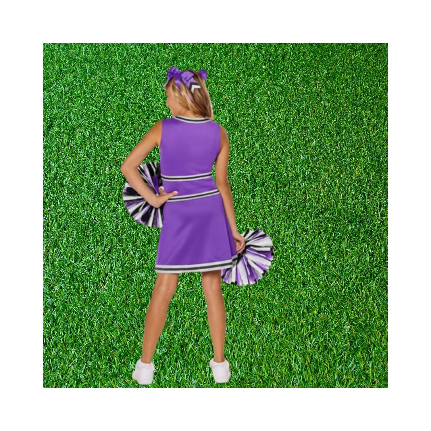 Halloween Kids Purple Cheerleader Costume