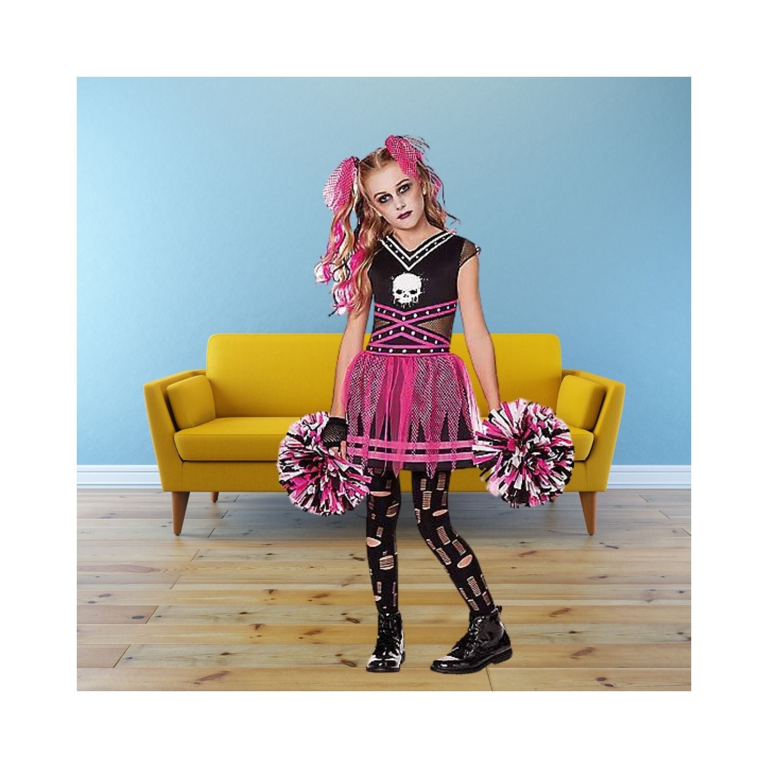 Halloween Kids Scare Squad Cheerleader Costume