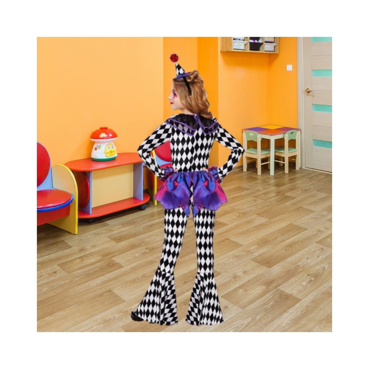 Halloween Kids Carnival Clown Unitard Costume