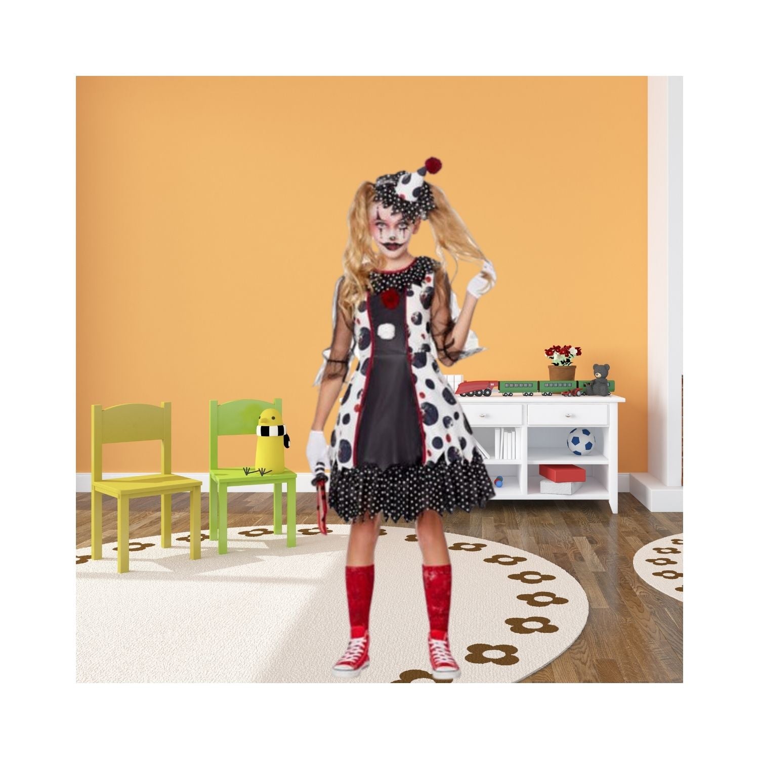 Halloween Kids Creepy Clown Costume