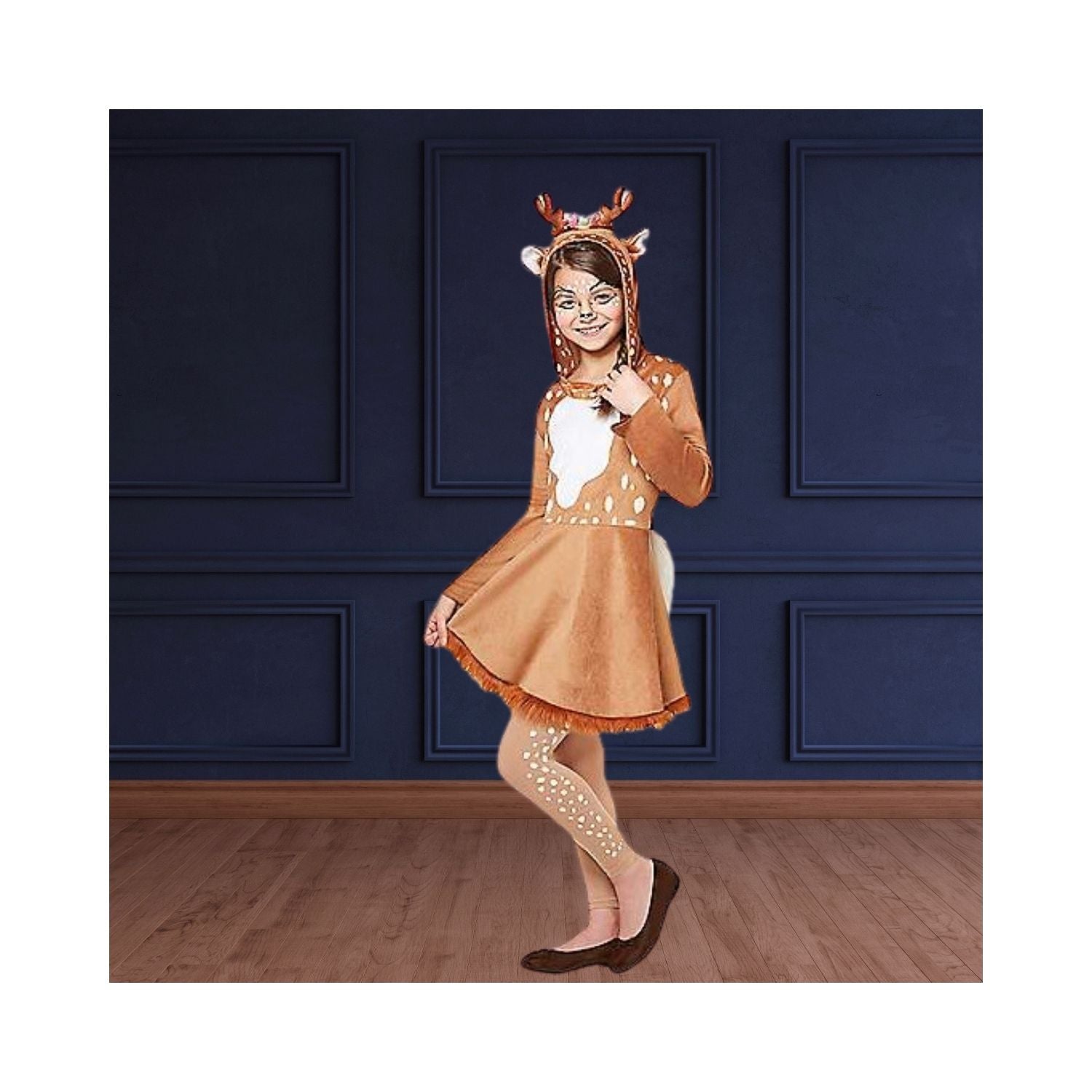 Halloween Kids Hooded Deer Dress Costume