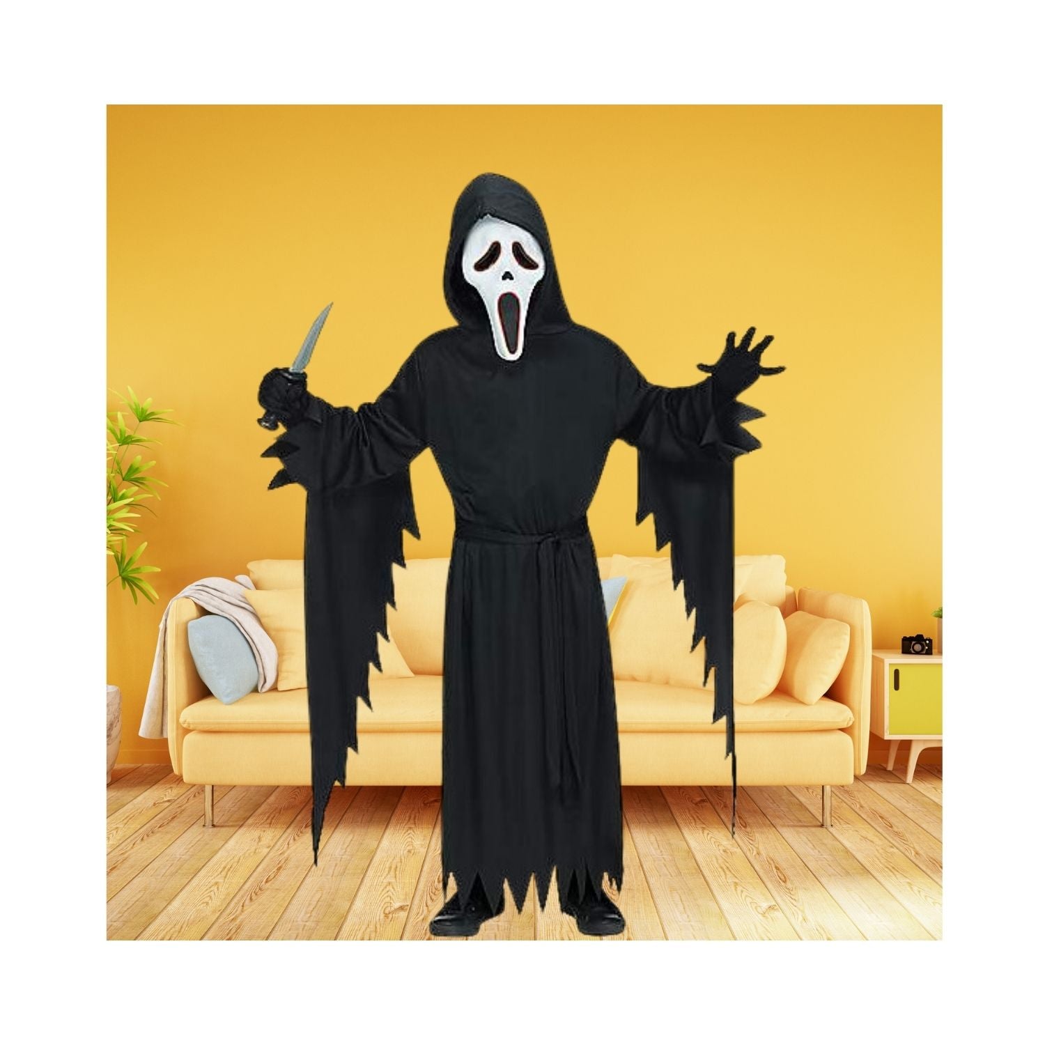 Halloween Kids Light-Up Ghost Face Costume