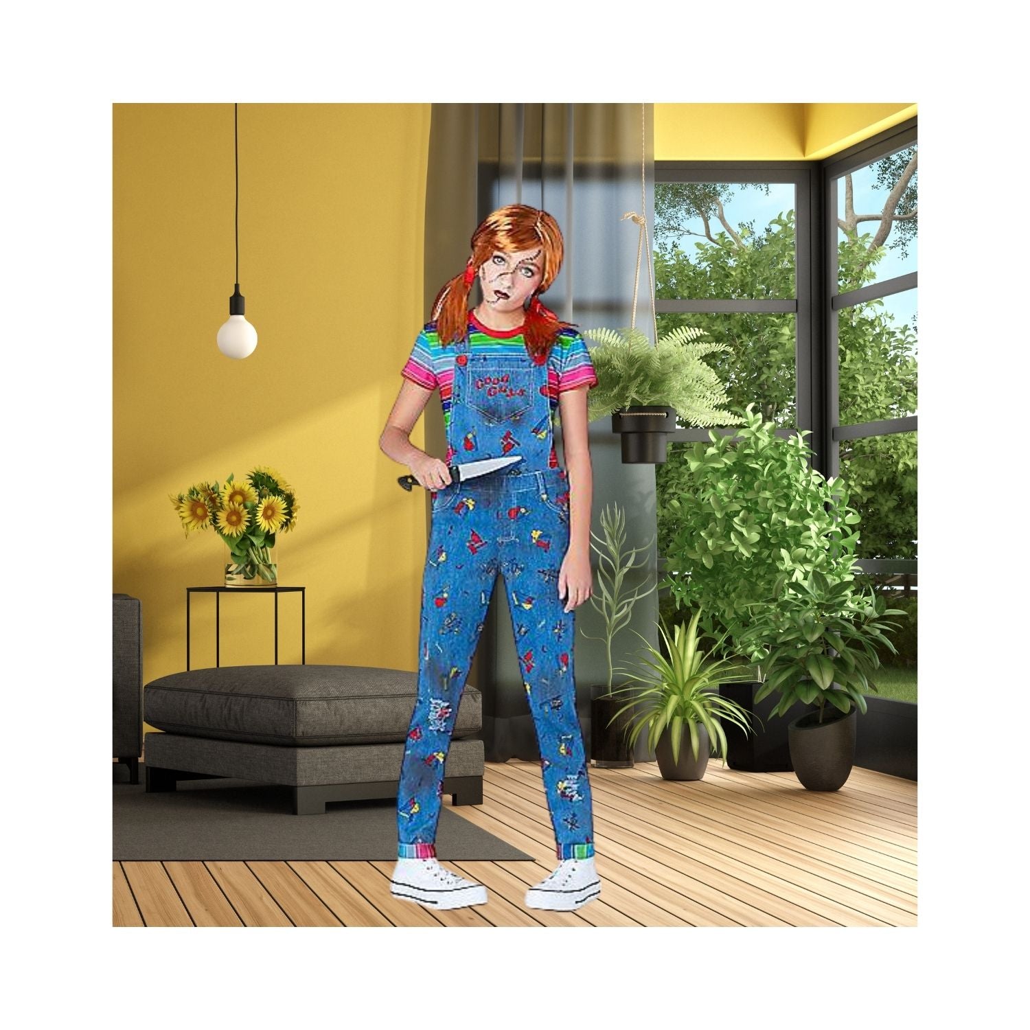 Halloween Kids Chucky Overalls Costume