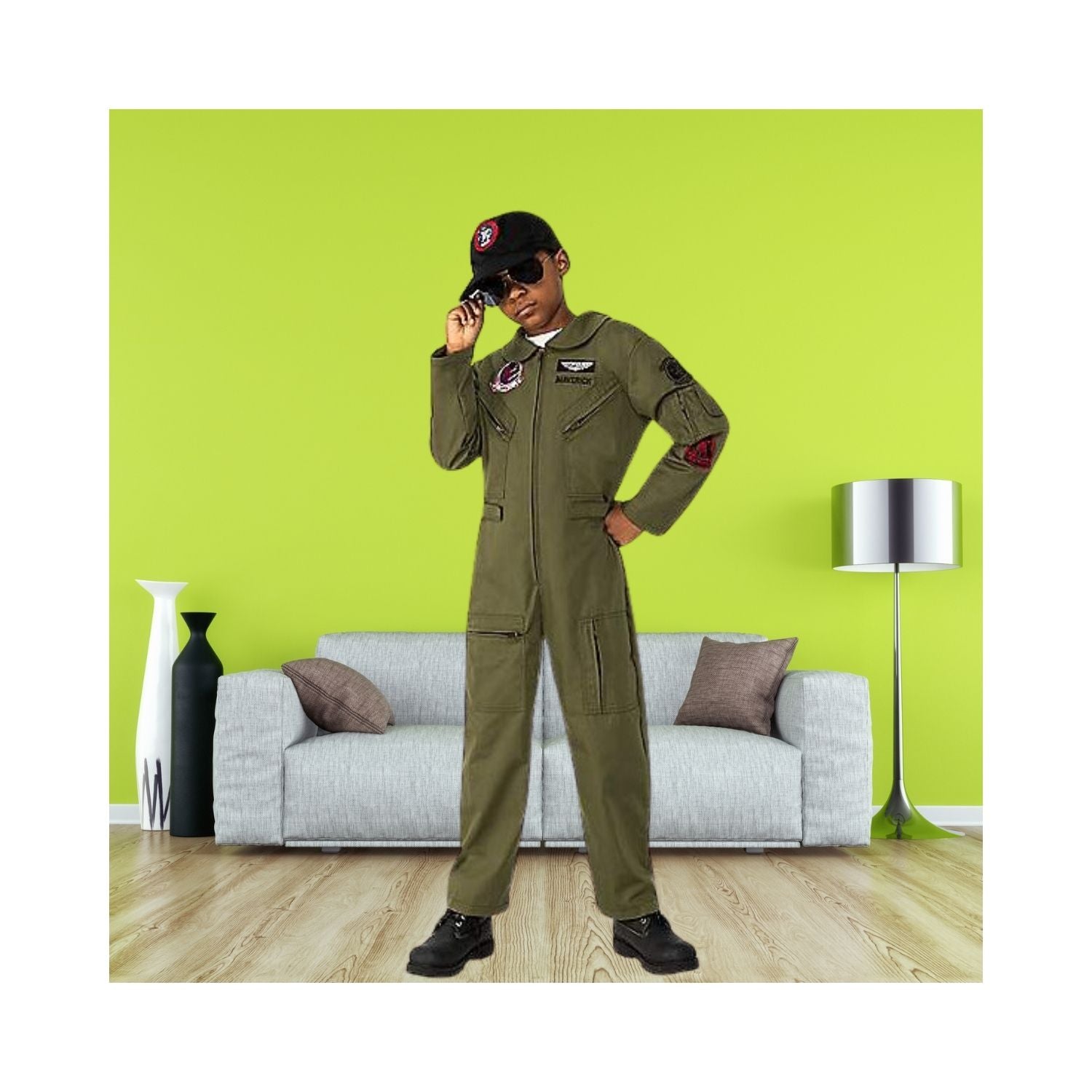 Halloween Kids Top Gun Maverick Jumpsuit Costume