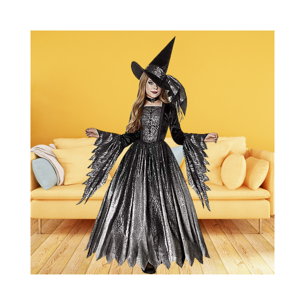 Halloween Kids Gothic Witch Costume