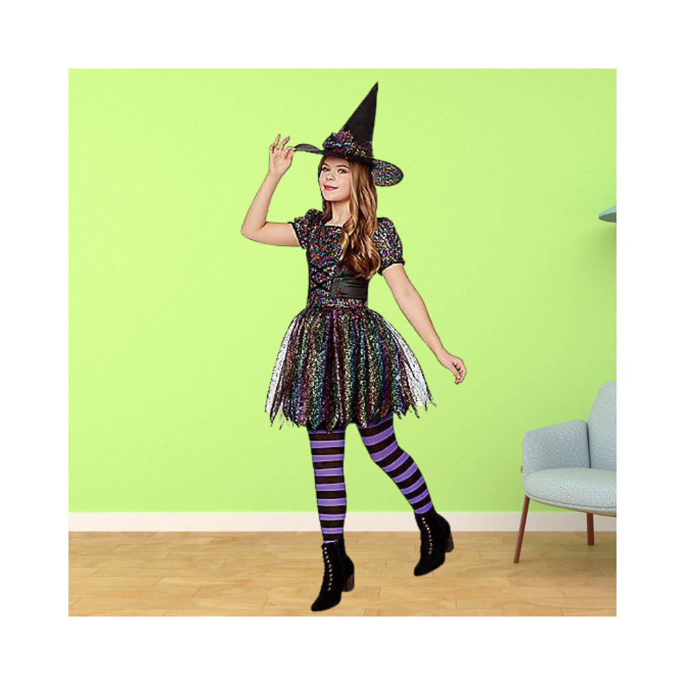 Halloween Kids Sequin Witch Costume