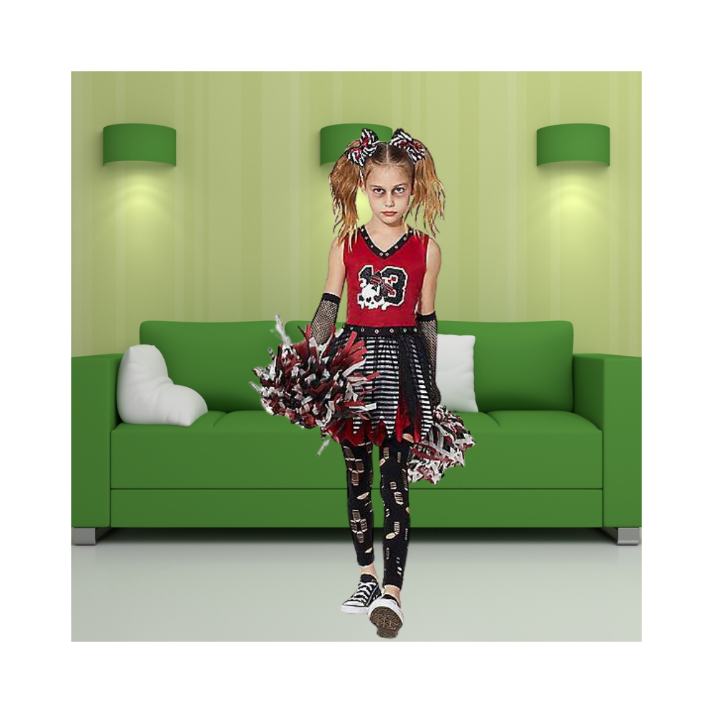 Halloween Kids Zombie Cheerleader Costume