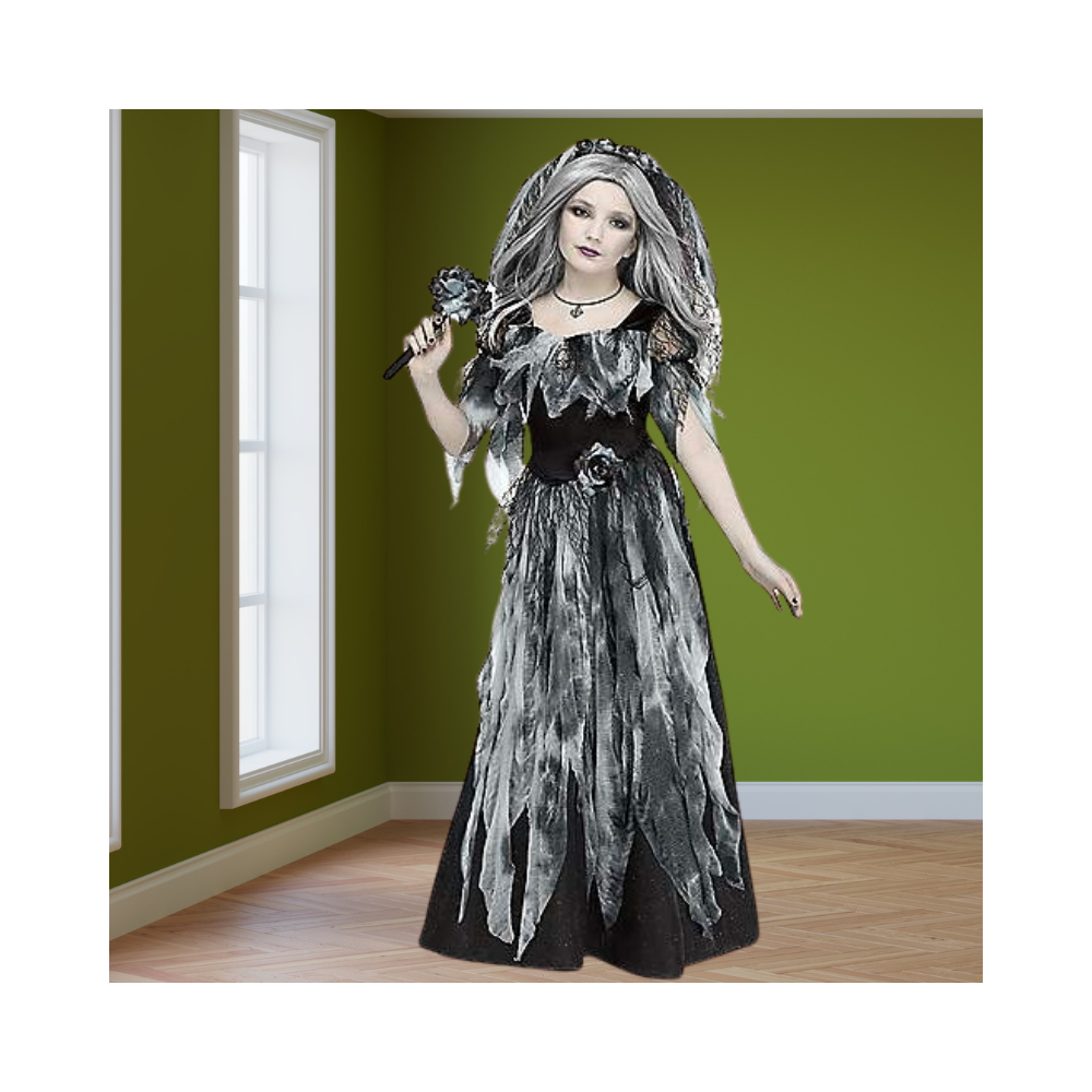 Halloween Kids Cemetery Bride Costume