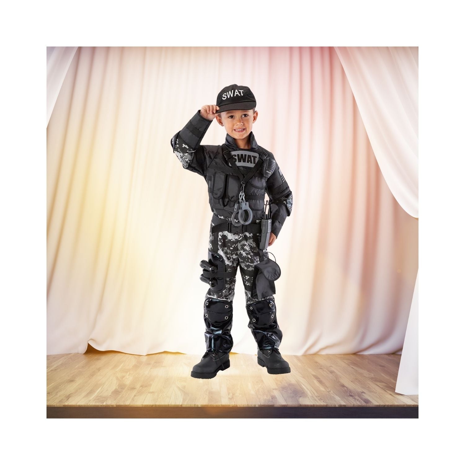 Halloween Kids SWAT Team BW Cammo