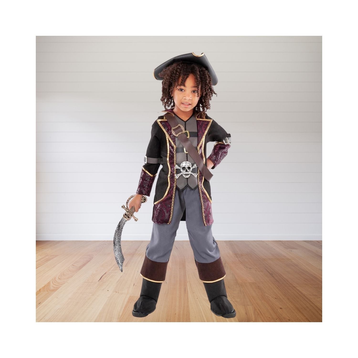 Halloween Pirate Captain Kids Costume