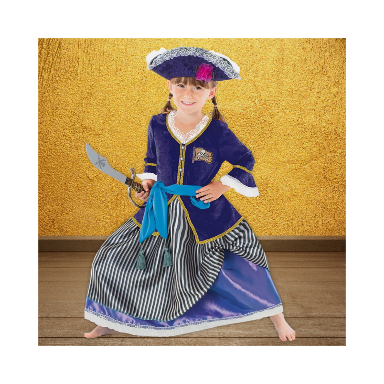 Halloween Girls Purple Pirate Princess Costume