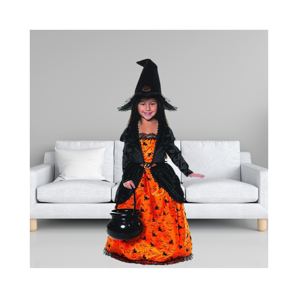 Halloween Little Girl's Pumpkin Witch Costume Dress