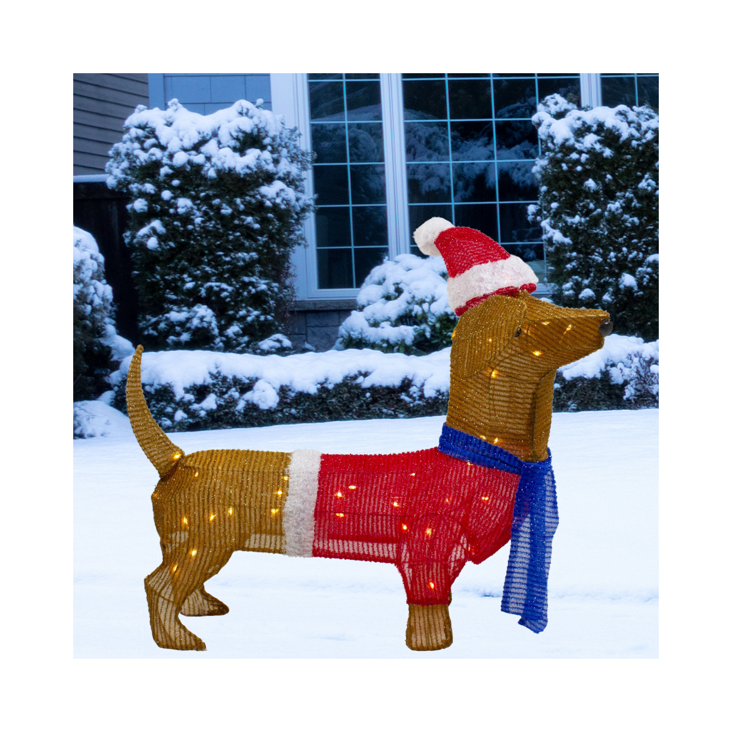 Christmas 26" LED Lighted Dachshund Dog Outdoor Decoration